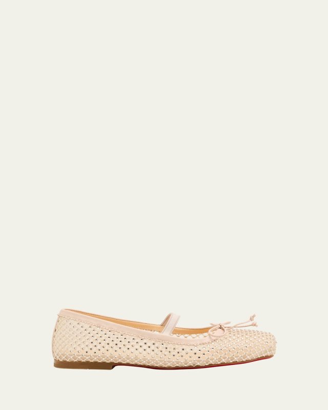 Girl's Baballet Strass Nappa Leather Ballerina Flats, Toddler/